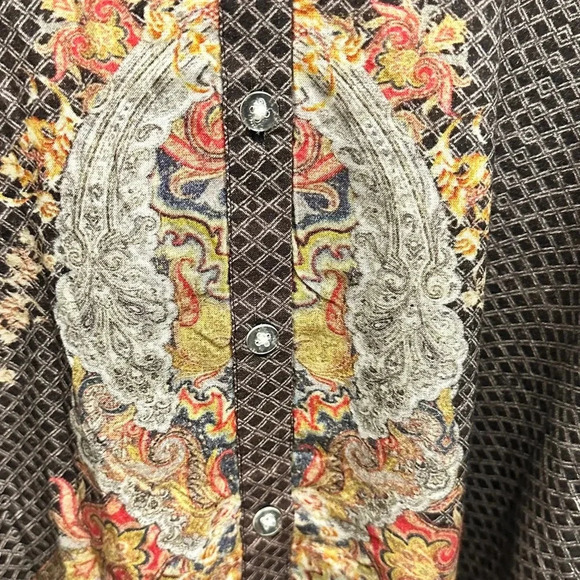 Anthropologie x Bl^nk London Cropped Button Back Boho Top Women’s Size Medium - Picture 5 of 6